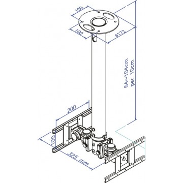 Newstar Supporto da soffitto per schermi LCD/LED/TFT