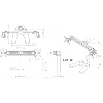 Newstar FPMA-D700DD 30" Nero supporto da tavolo per Tv a schermo piatto