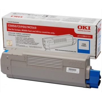 OKI 43865723 Toner 6000pagine Ciano cartuccia toner e laser