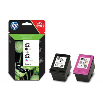 HP 62 2-pack Black/Tri-color Original Ink Cartridges