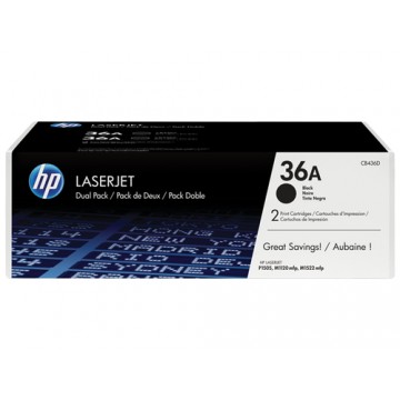 HP 36A 2-pack Black Original LaserJet Toner Cartridges Cartuccia 4000pagine Nero