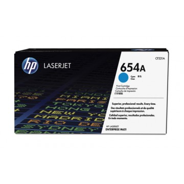 HP 654A Cyan Original LaserJet Toner Cartridge 15000pagine Ciano