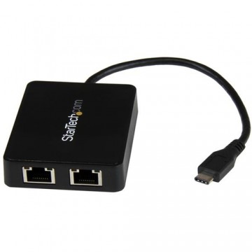 StarTech.com Adattatore di Rete USB-C a doppia uscita Ethernet Gigabit con porta USB tipo-A