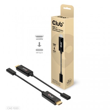 CLUB3D CAC-1333 cavo e adattatore video 0,22 m HDMI tipo A (Standard) USB tipo-C Nero