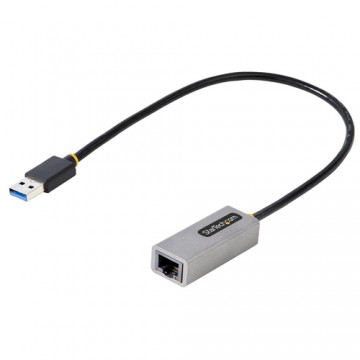 StarTech.com Adattatore USB Ethernet, Convertitore USB 3.0 a Ethernet 10/100/1000 Gigabit per Laptop, Cavo integrato 30 cm, Adat